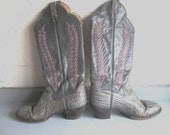 Panhandle Slim Cowboy Cowgirl Grey and Pink Western Boot. Mens 7 ladies 9 or 10