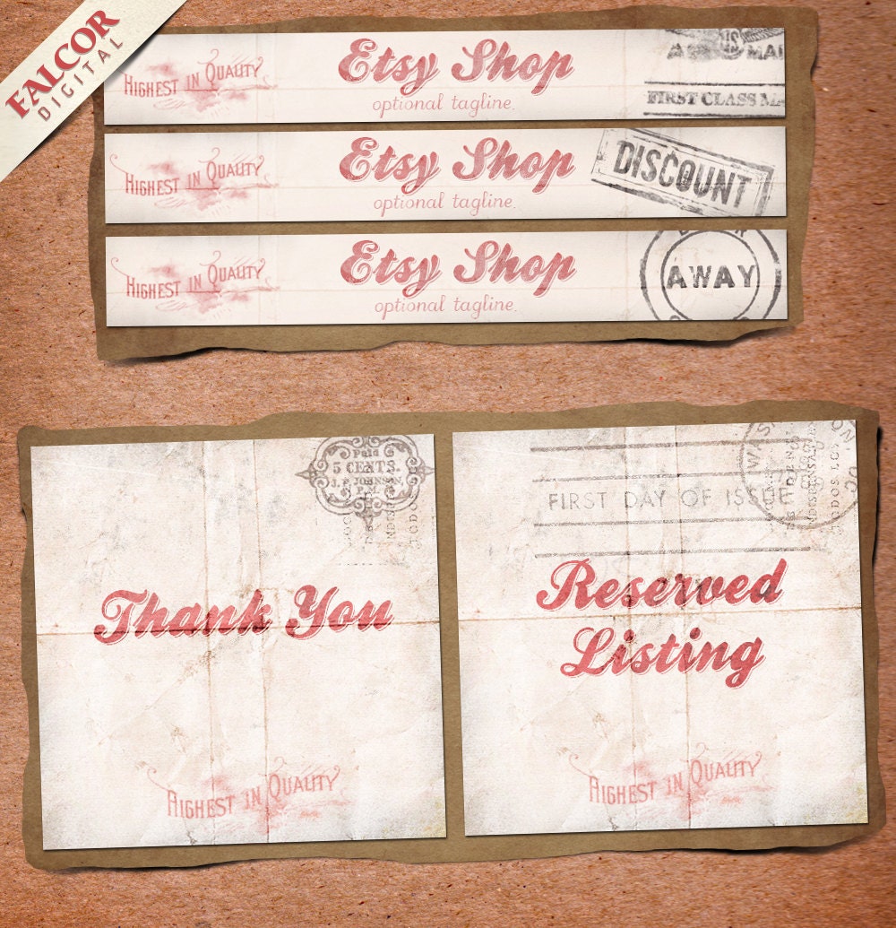 Vintage Post Etsy Shop Set