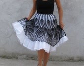 Unique Tutu crochet  Skirt  Black and white XS,S,M,L - kovale