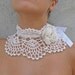 Crocheted white pearl choker/necklace