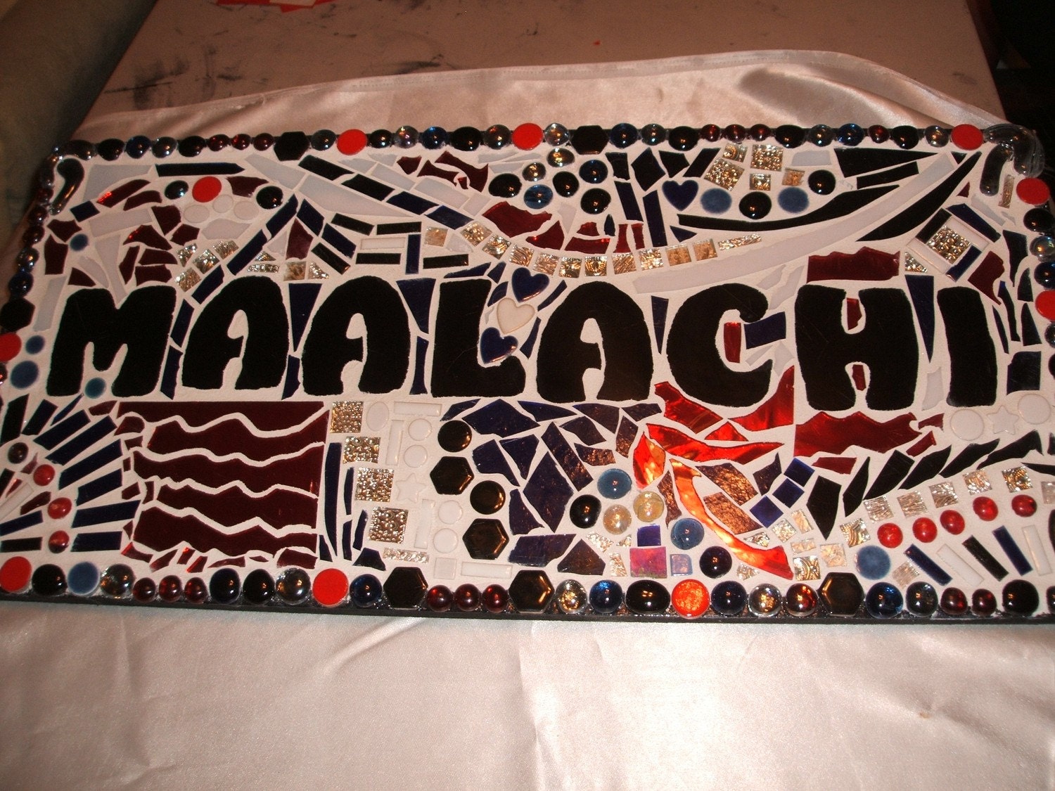 Custom Made Stained Glass Mosaic Name Signs - You Get to "Design the Sign"