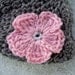Ready to Ship - Crochet Baby Girl Hat - Grey with Pink Flower Hat - Newborn