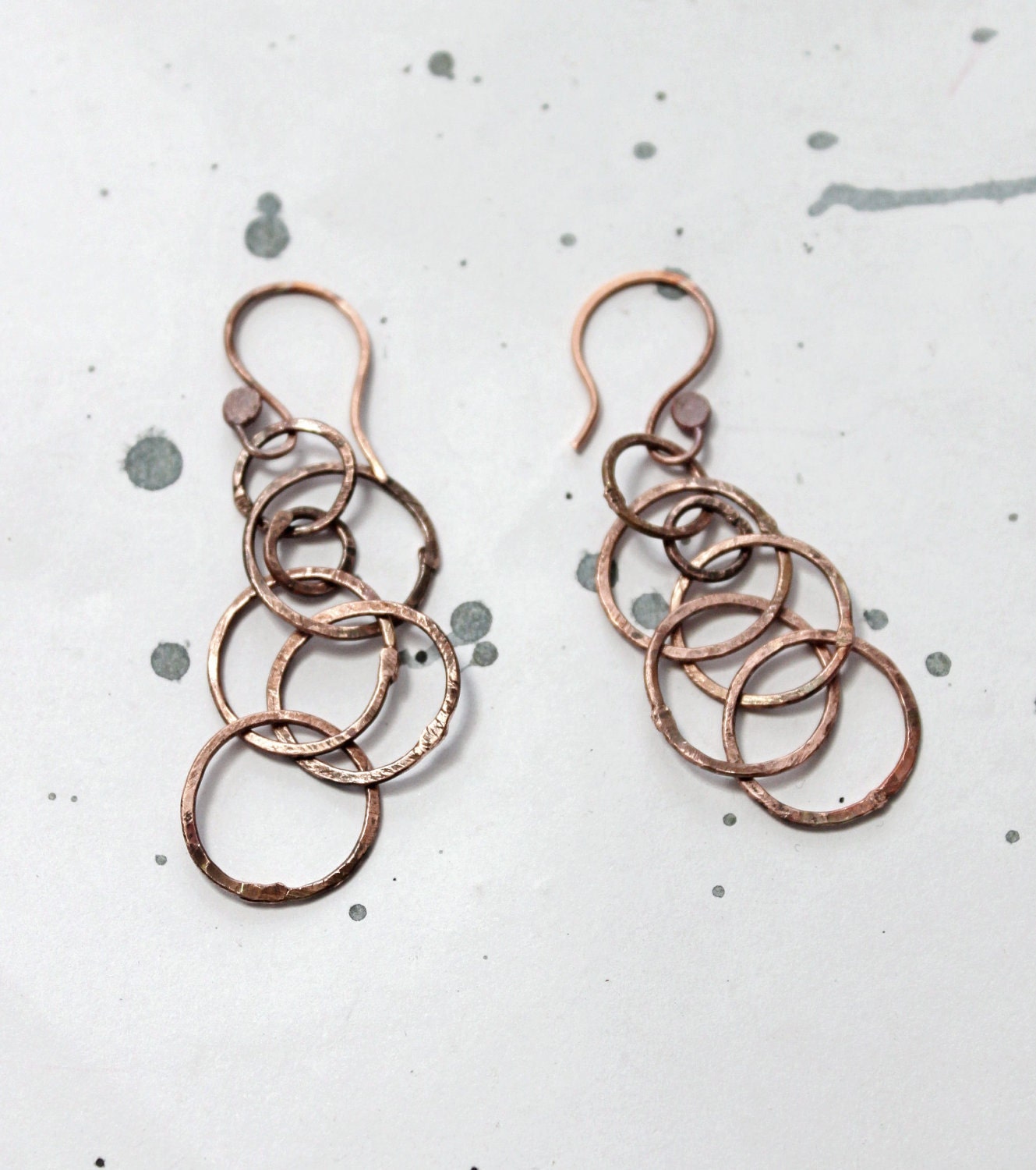 Earrings of  copper wire "Rings".