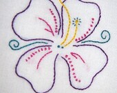 Tropical flower tea towel