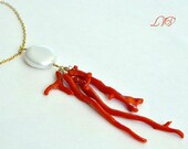 Pearl Red Coral Necklace - luxurybyvera