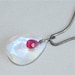 Rainbow Moonstone Ruby Oxidized Silver Modernist Necklace