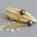 Tahitian Pearl, Australian Opal Long Flapper Earrings