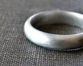 Men's Wedding Band, Matte 4mm Unisex Recycled Argentium Sterling Silver Ring Men's Ring - Made in Your Size