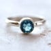 Swiss Blue Topaz Ring, Faceted Aqua Blue Gemstone Bright Sterling Silver Ring December Birthstone Sky Blue - Made to Order