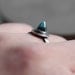 Green Topaz Bullet Ring, Faceted Teal Blue Green Stone Oxidized Sterling Silver Ring Metalsmithed Topaz Jewelry - Size 6