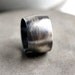 Big Rugged Oxidized Sterling Silver Ring 15mm Wide Band Brushed Ring - Size 9.5 - Moby Dick Part 2