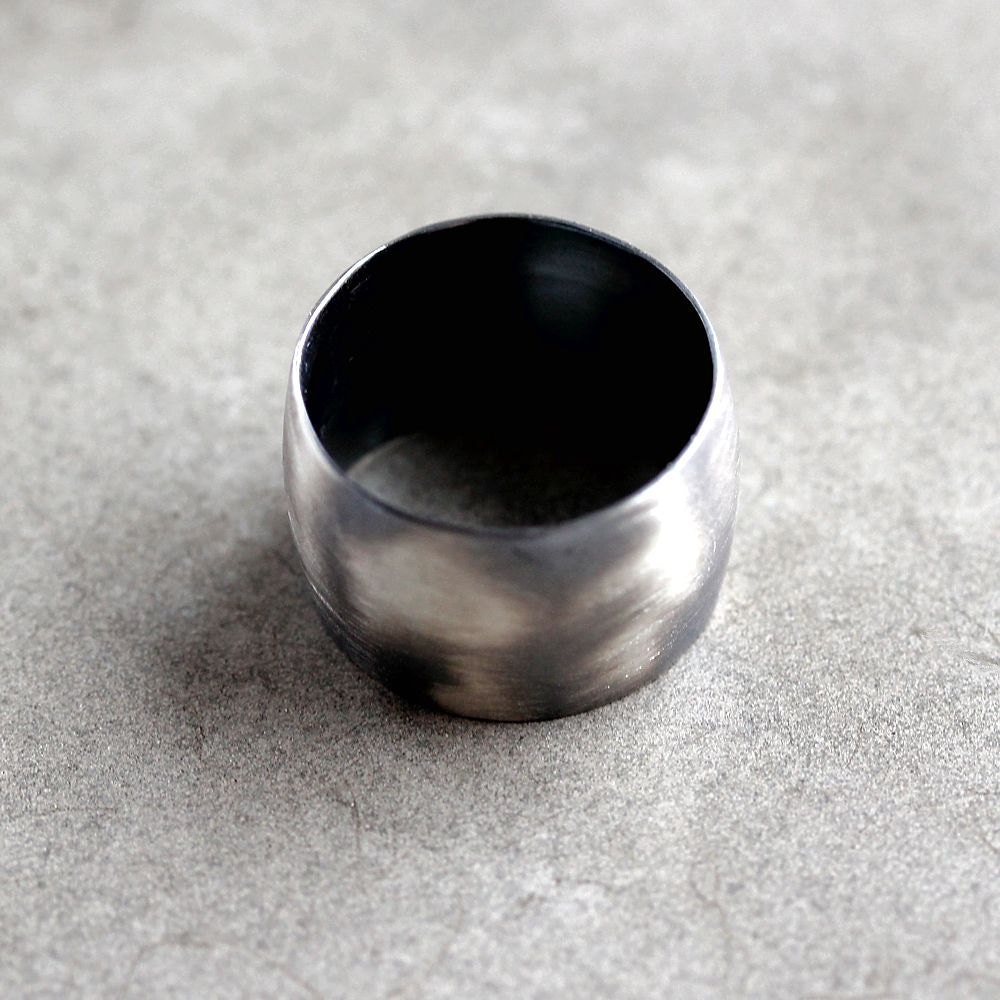 Big Rugged Oxidized Sterling Silver Ring 15mm Wide Band Brushed Ring - Size 9.5 - Moby Dick Part 2