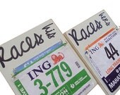 wedding gift: race bibs display for her and him