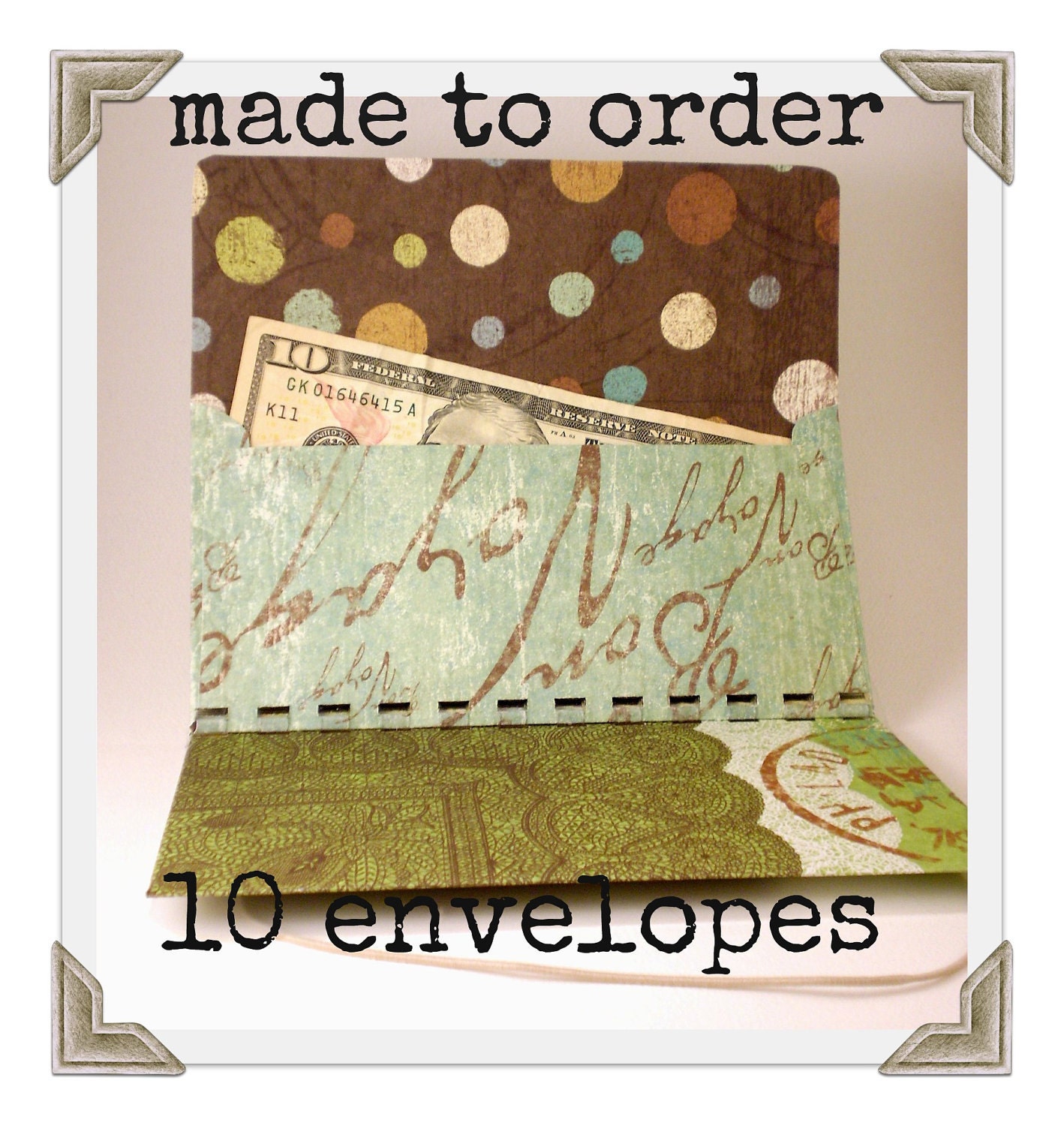 Custom Cash Envelope System with 10 envelopes