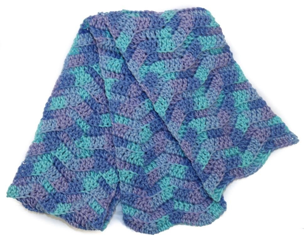 Ribbed Ocean Ripple Scarf - Ready to Ship