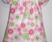 Custom Boutique Clothing Girls Dress Floral Easter/Spring Peasant Dress, Sizes 3-6mos-8yr