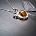 Sterling silver tiger's eye round pendant - Gemstone jewelry by Lamazonian - Mother's Day gift idea
