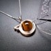 Sterling silver tiger's eye round pendant - Gemstone jewelry by Lamazonian - Mother's Day gift idea