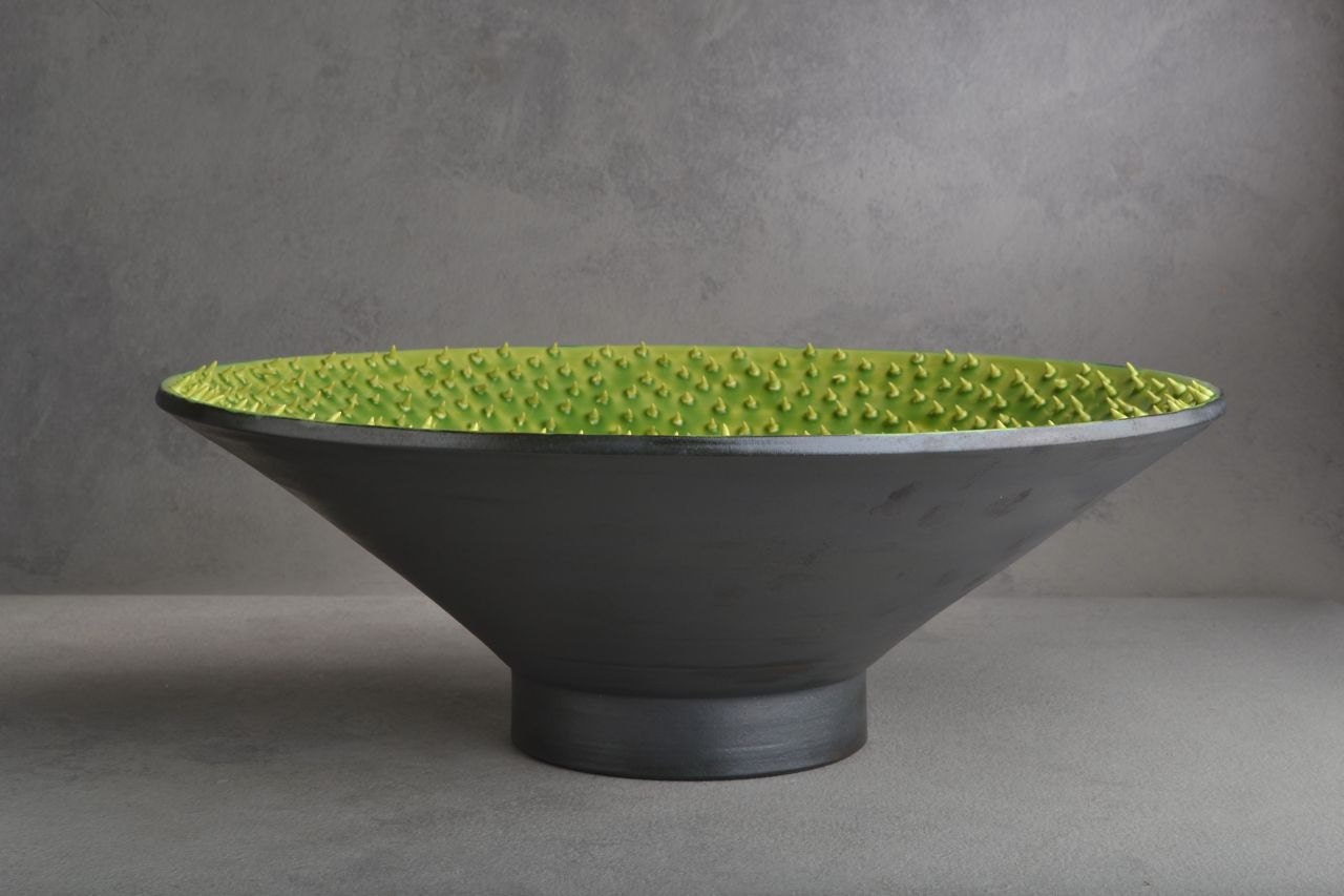 Spiky Bowl Ready To Ship Venus Dangerously Spiky Wheel Thrown 15" Bowl by Symmetrical Pottery