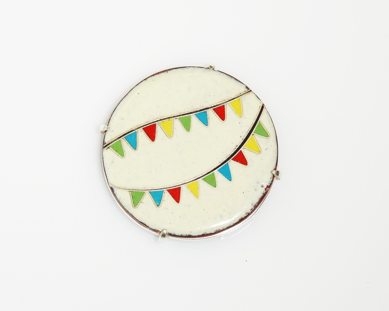 Enameled Pennant Brooch