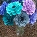 Paper Flowers - Handmade - Stemmed - Custom Orders - Wide Variety Of Colors - Wedding - Birthday - Special Events - Set of 10