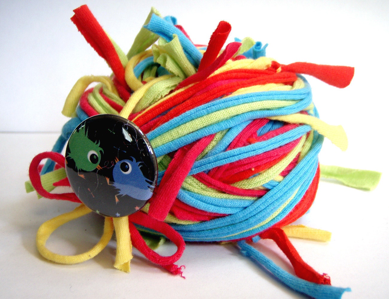 40 yds. Summer Citrus Blend RipTie  - Handmade Upcycled Recycled Fabric Yarn Blend by RipTieKnits