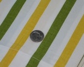 Green, Yellow, and white stripes--Vintage pillowcase