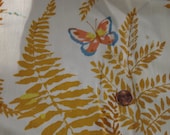 SALE--Butterfly Golden Fern Vintage Fabric