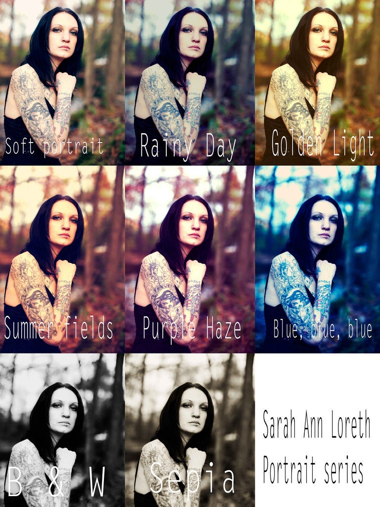 Portrait series set of 8 Photoshop Actions