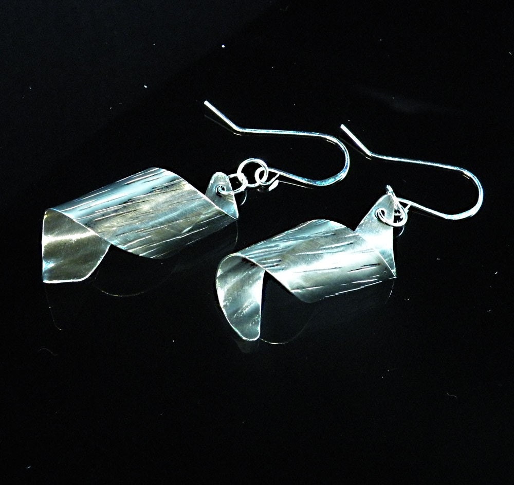 Dangle Twist Earrings Sterling - Twisted Tubular