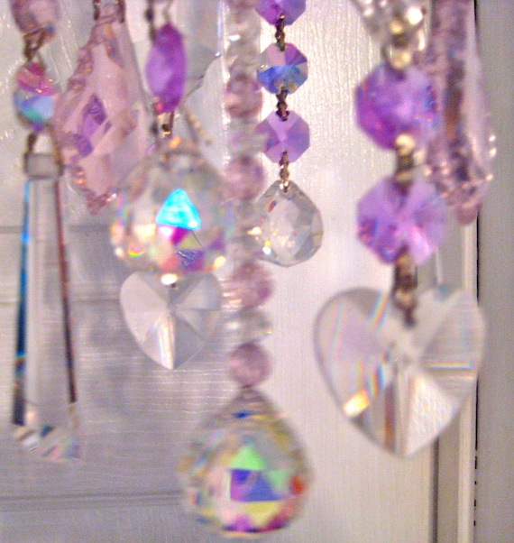 Crystal Prism Windchime - Indoor or Outdoor - Pretty in Pink Pastels