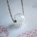 Dandelion Seeds Clear Glass Orb Necklace - Make a wish - nature garden lover gift