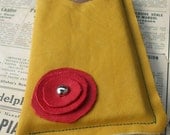 Handmade Leather Ipod case - gadget cover, ipod touch, droid, cell phone sleeve etc.