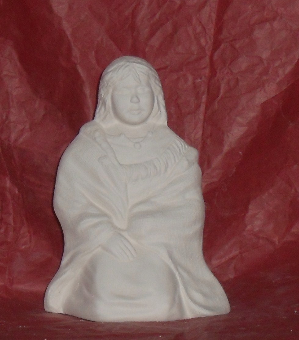 Do It Yourself - Sitting Native American Maiden figurine- Bisque .