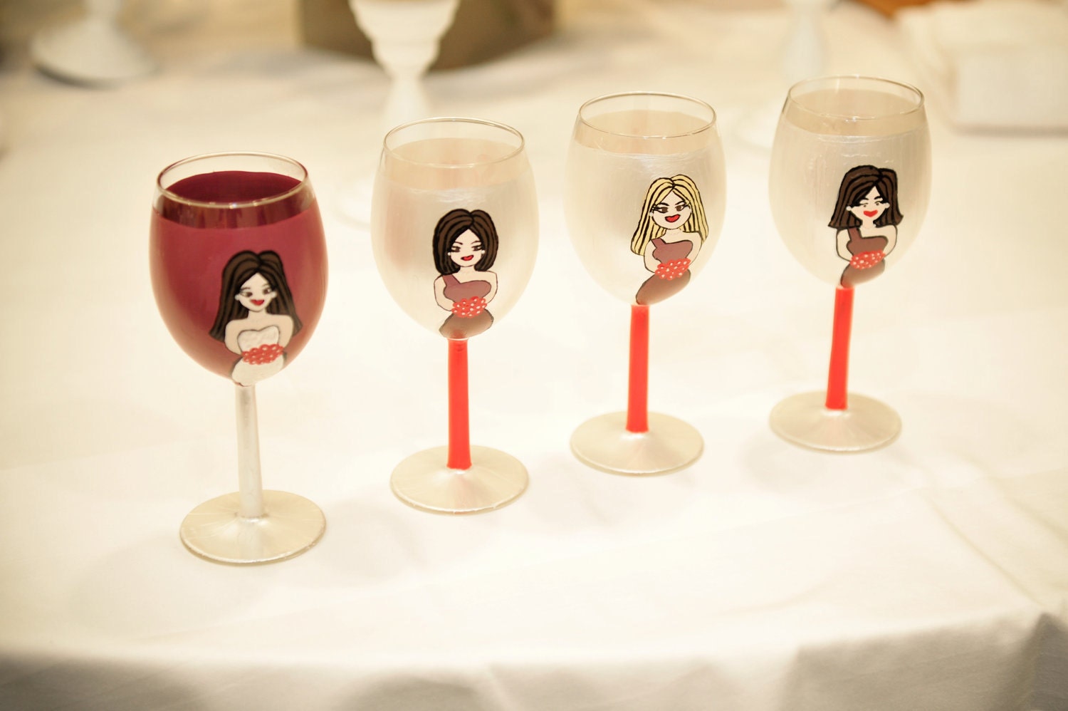 Custom Bridal Party Wine Glass for the Bride