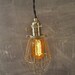Vintage Industrial Cage Light - Machine Age Minimalist Bare Bulb Pendant Lamp