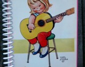 Handmade Bound Journal DINNER CAN WAIT with Vintage Mabel L. Attwell Postcard & Recycled Blank Pages