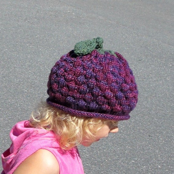 Raspberry Hat - Child Size - Soft Hand Knit - Made to Order