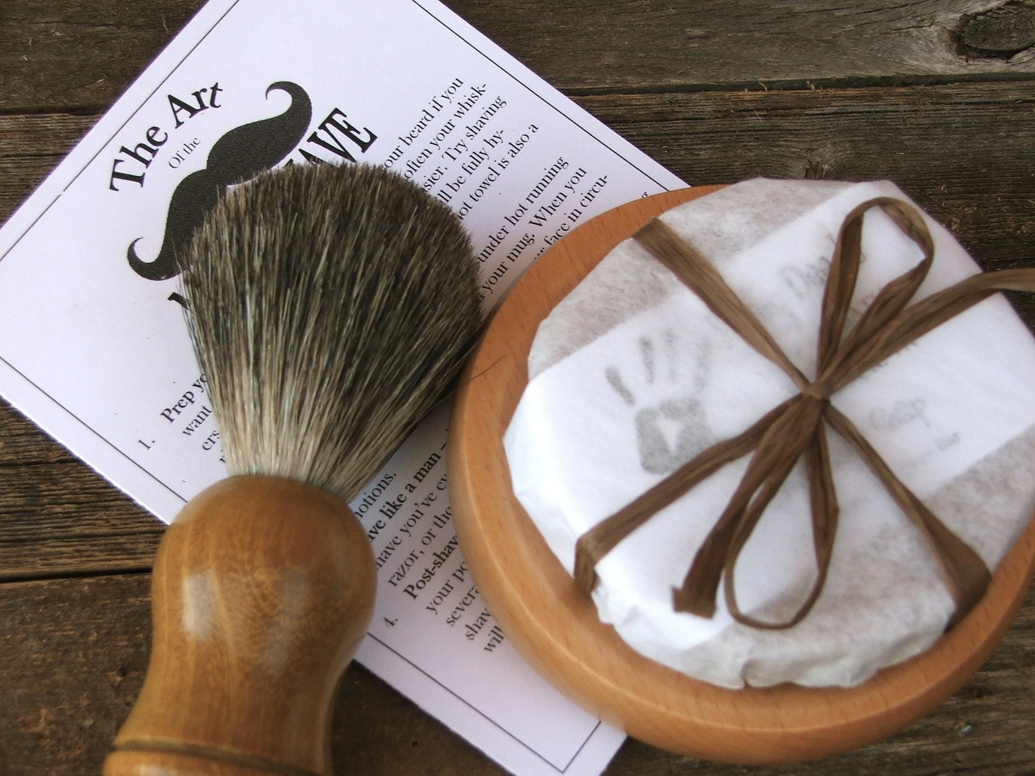 Badger Brush Shave Shaving Set Kit handmade soap