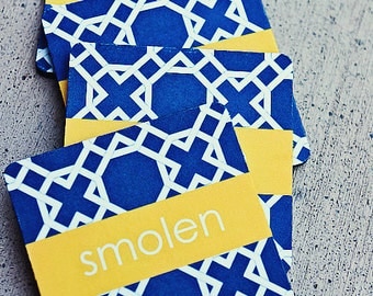 lattice coasters with custom monogram - set of 4