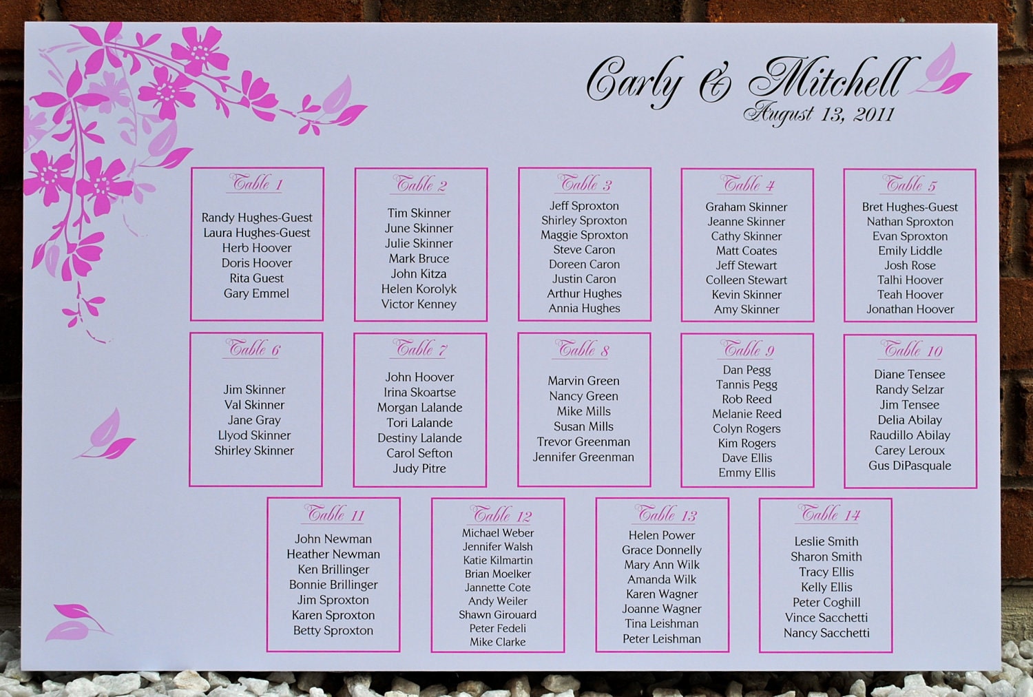 Carly - wedding seating chart - digital file