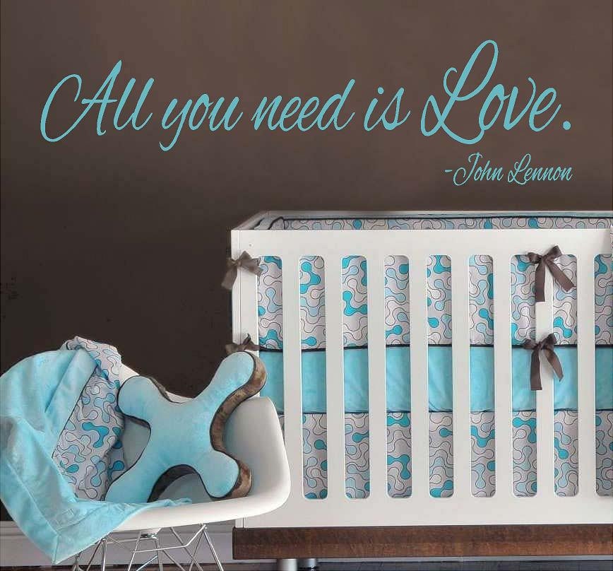 John Lennon -All you need is Love 8 X 36 - Vinyl Lettering wall words design decal  bedroom sign graphics Home decor itswritteninvinyl