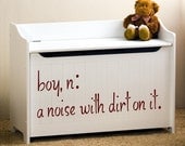 boy a noise with dirt on it  definition children  Vinyl Lettering wall decal words graphics  Art Home decor itswritteninvinyl