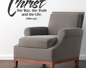 John 14:6 -faith-Vinyl Lettering wall decal art  Lord Jesus bedbroom words graphics Home decor itswritteninvinyl