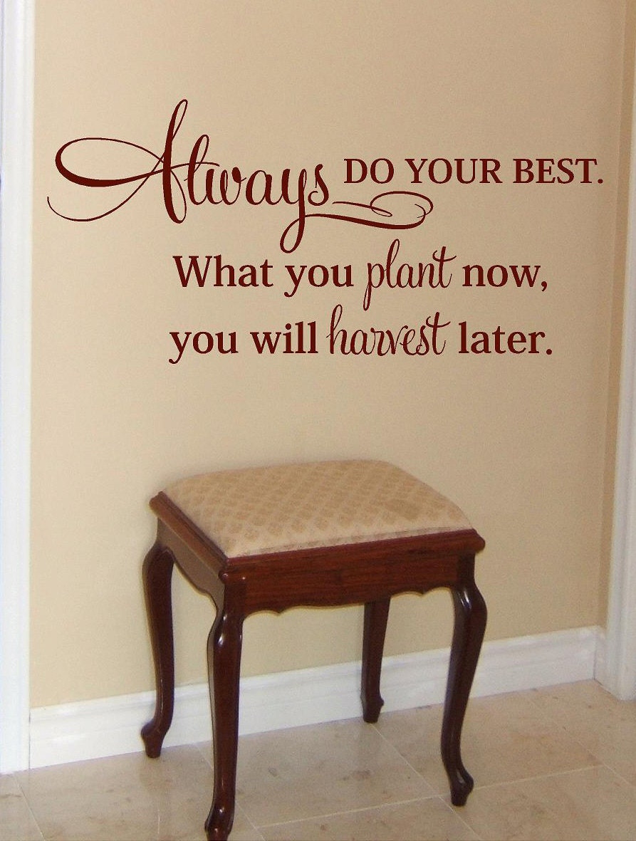 Always do your Best-Vinyl Lettering wall words graphics Home decor itswritteninvinyl