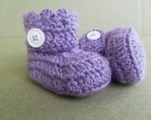 Baby Booties with Ruffles purple