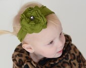 Soft Headband with Rhinestone flower no mark