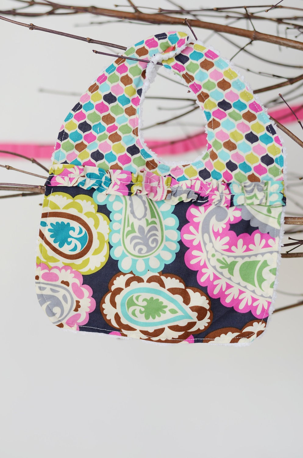 Baby Girl Bib Ruffles Pink