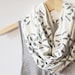 INFINITY SCARF - Screen Printed - Gray Cross-Diamonds on Cream