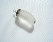 Sea Glass Pendant - a White "Grape" with cobalt blue dot multi seaglass - E0272 - from Seaham,  UK
